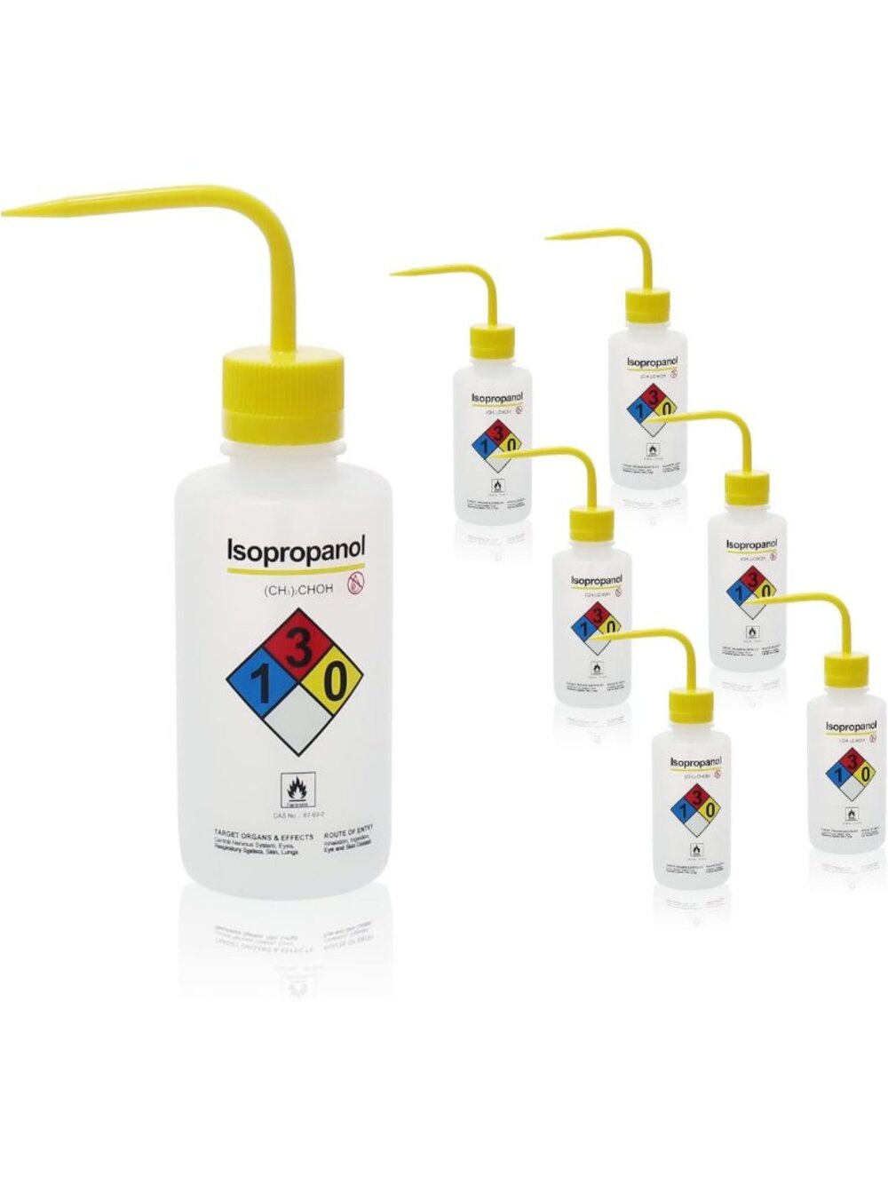 6PCS 500ml Squeeze Wash Bottles - Narrow Mouth, Self-Venting, LDPE Material